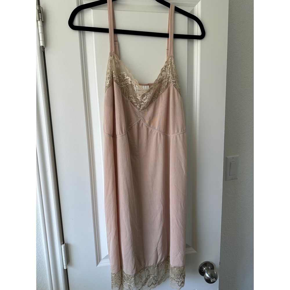 Avenue Body Womens Pink Lace Trim Chemise Nightgown Sleepwear Slip Dress 18/20 - Picture 2 of 7